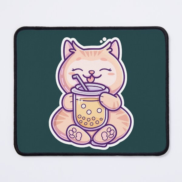 Item preview, Cute Cat Drinking Boba Bubble Tea Cartoon designed and sold by Phongphut.