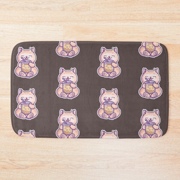 Item preview, Cute Cat Drinking Boba Bubble Tea Cartoon designed and sold by Phongphut.
