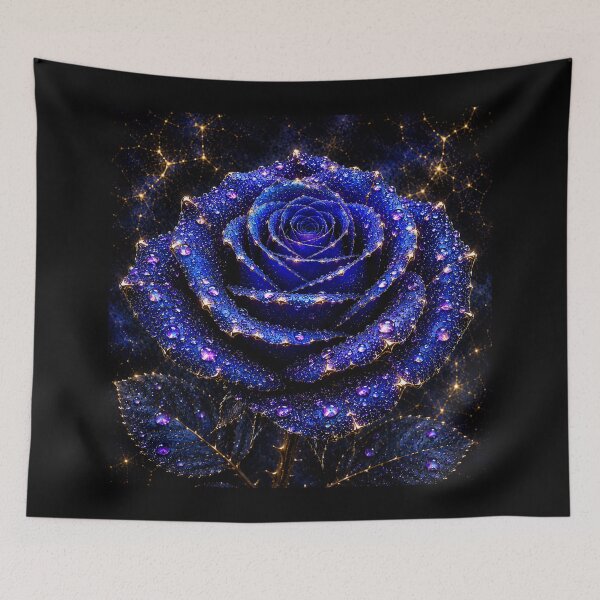 Item preview, Kintsugi - Rose of Sapphire and Violet Dewdrops designed and sold by LegademaArt.