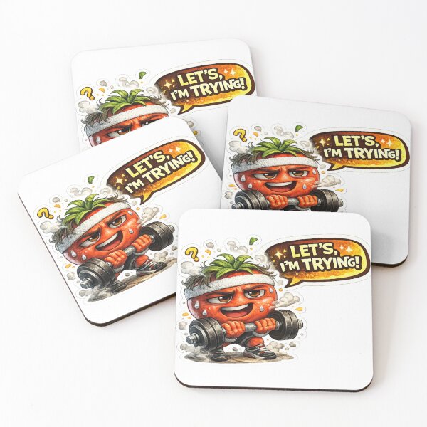 Item preview, Let's Try I'm Trying Funny Tomato Gym Meme Sticker designed and sold by Bhinfy.