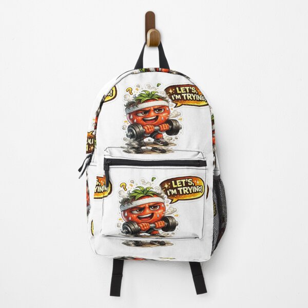 Item preview, Let's Try I'm Trying Funny Tomato Gym Meme Sticker designed and sold by Bhinfy.