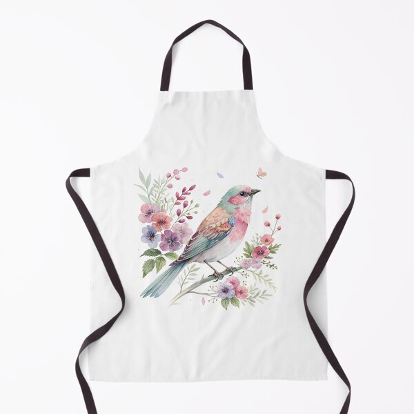Item preview, Watercolor painted bird with flowers designed and sold by trendspatterns.