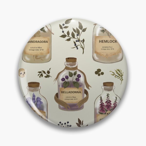 Item preview, Vintage Poison Apothecary Bottles Botanical Illustration designed and sold by StoriesInGrain.