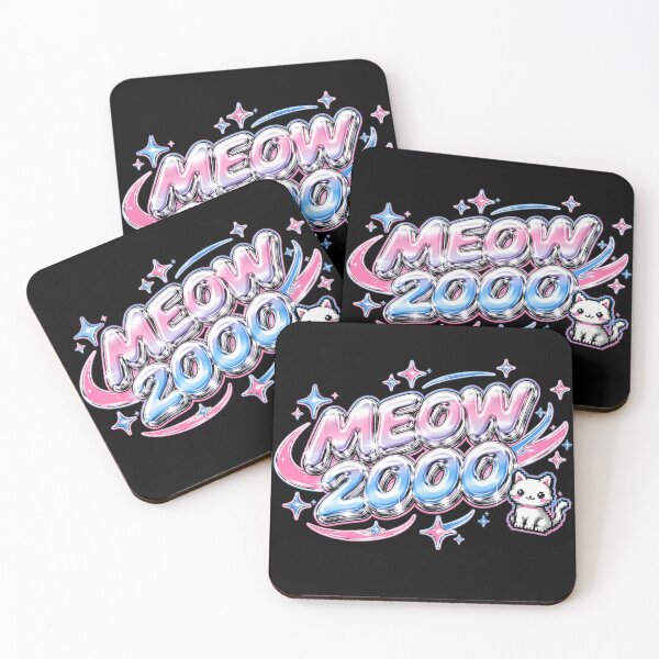 Item preview, Meow 2000 Y2K Cute Cat Chrome Retro Futuristic Graphic designed and sold by Moonveil_Studio.