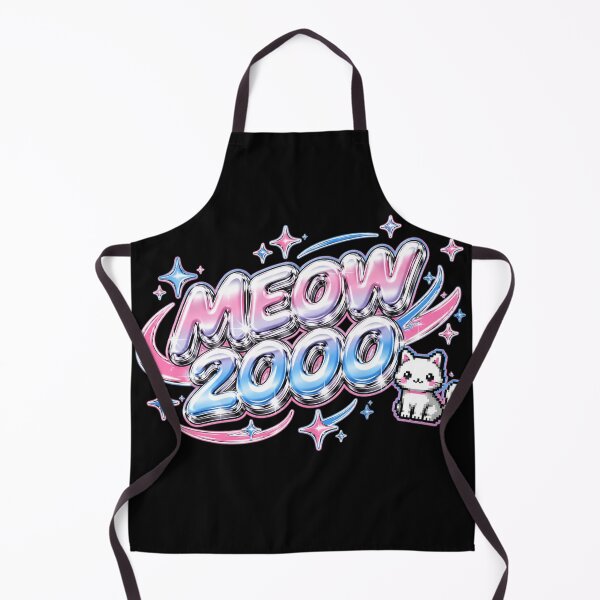 Item preview, Meow 2000 Y2K Cute Cat Chrome Retro Futuristic Graphic designed and sold by Moonveil_Studio.