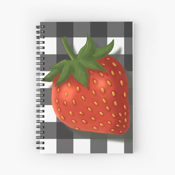 Item preview, Strawberry on black gingham - Rockabilly American diner designed and sold by OhNoNotAgain42.