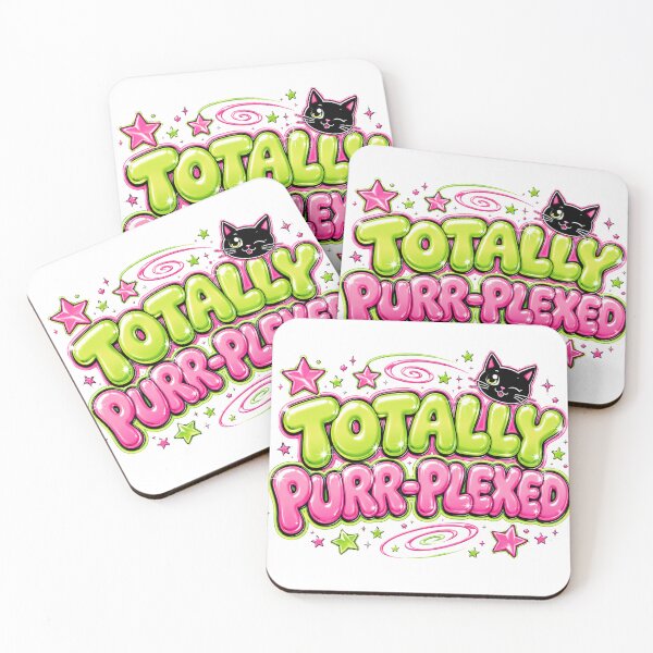 Item preview, Totally Purr-Plexed Cute Y2K Cat Retro Bubble Letter Graphic designed and sold by Moonveil_Studio.