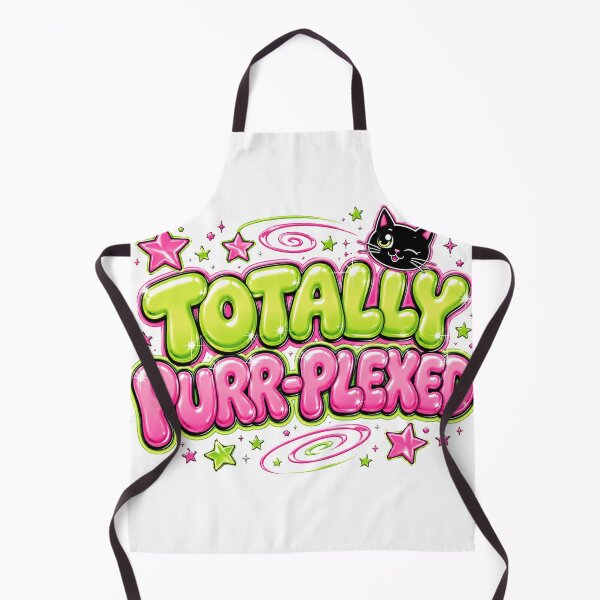 Item preview, Totally Purr-Plexed Cute Y2K Cat Retro Bubble Letter Graphic designed and sold by Moonveil_Studio.