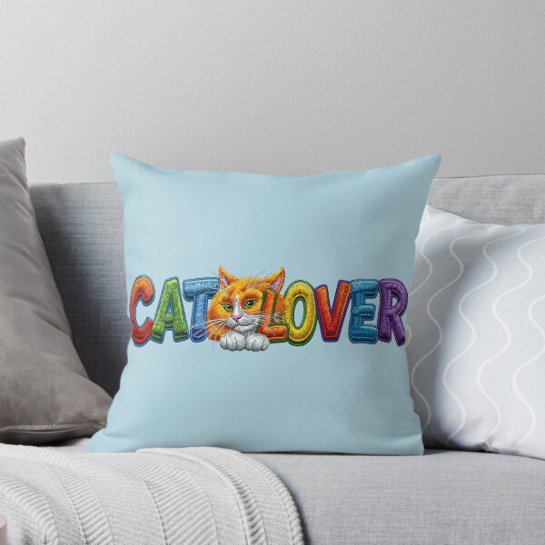 Item preview,  Cat Lover Colorful Embroidery Typography designed and sold by MegaNovaArt.