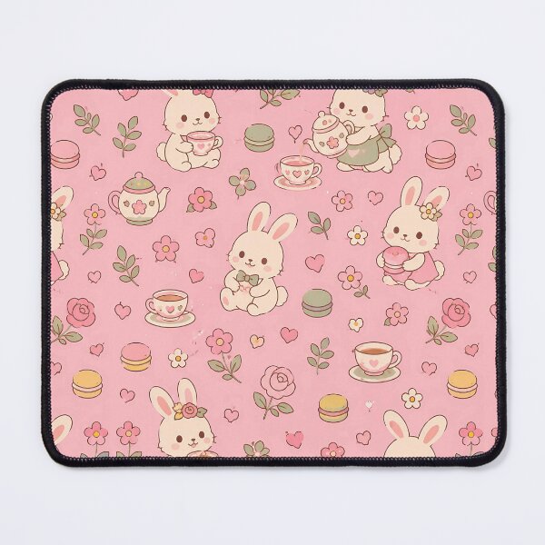 Item preview, Bunny Flower Tea House Kawaii Pattern designed and sold by Soft Berry Studio.