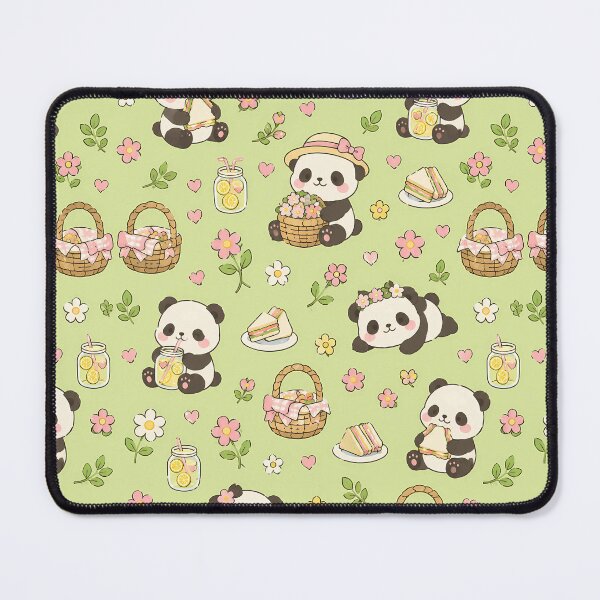 Item preview, Panda Cozy Picnic Kawaii Pattern designed and sold by Soft Berry Studio.