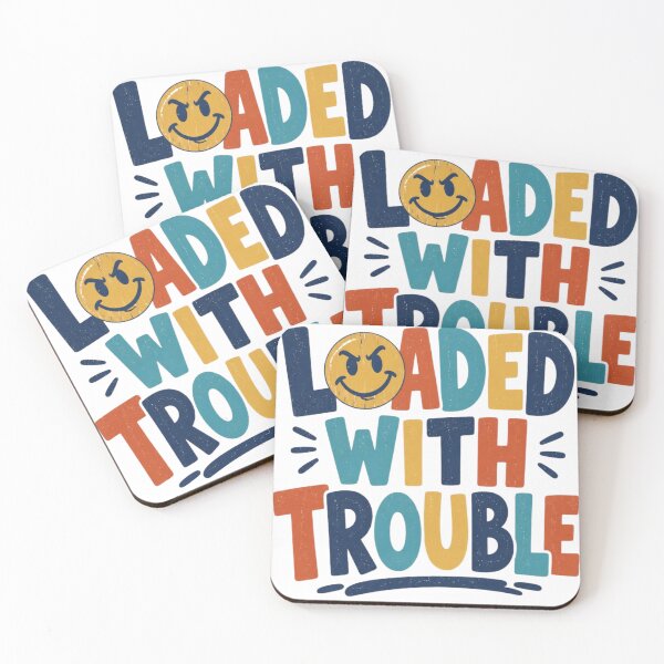 Item preview, Loaded With Trouble Funny Kids Smiley Face T-Shirt Design designed and sold by redblink store.