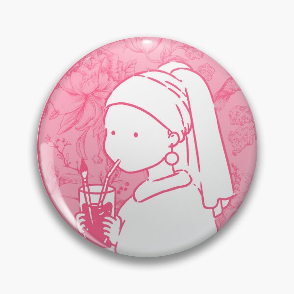 Item preview, Girl with a pearl earring In Pink designed and sold by FarieArt.