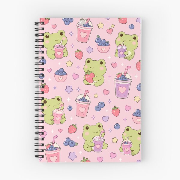 Item preview, Frog Berry Smoothie Kawaii Pattern designed and sold by Soft Berry Studio.
