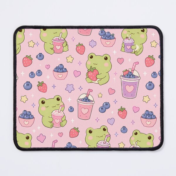 Item preview, Frog Berry Smoothie Kawaii Pattern designed and sold by Soft Berry Studio.