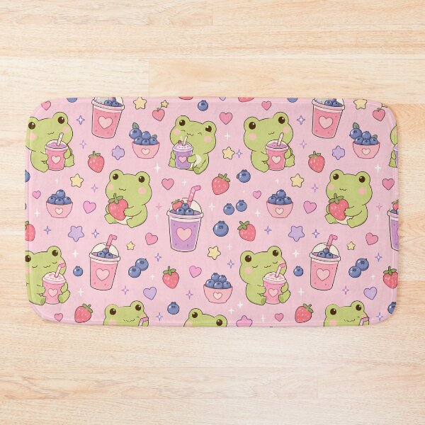Item preview, Frog Berry Smoothie Kawaii Pattern designed and sold by Soft Berry Studio.