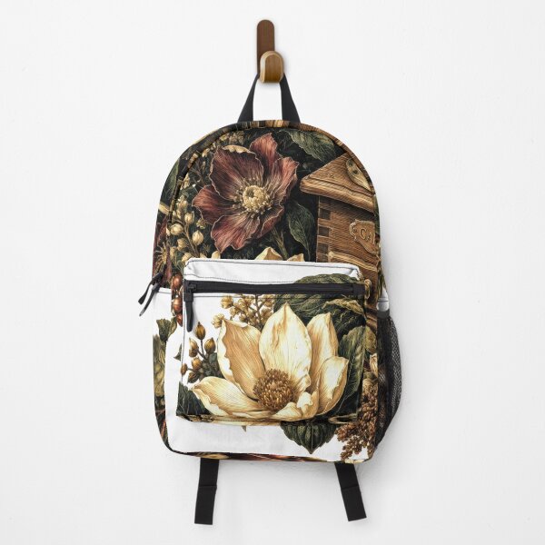 Item preview, Sticker - Decal - T-shirt: Café Botanica — Vintage Coffee Grinder Floral Wreath Illustration designed and sold by ForeverPrintsOK.