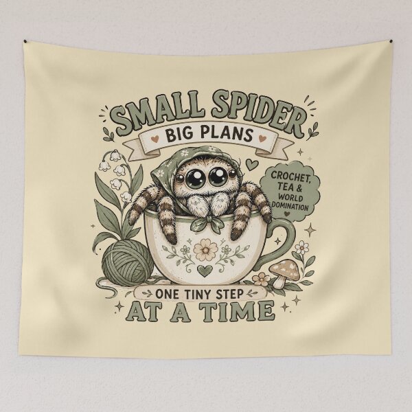 Item preview, Small Spider Big Plans Jumping Spider designed and sold by Weirdwildco69.