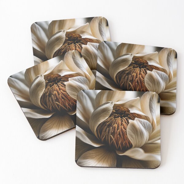 Item preview, The Inner Word Magnolia Blossom - White Flower Macro Photography - Cream Amber Botanical Art - Fine Art Floral Interior - Warm Intimate Nature Print designed and sold by WitchyBotanicaArt.