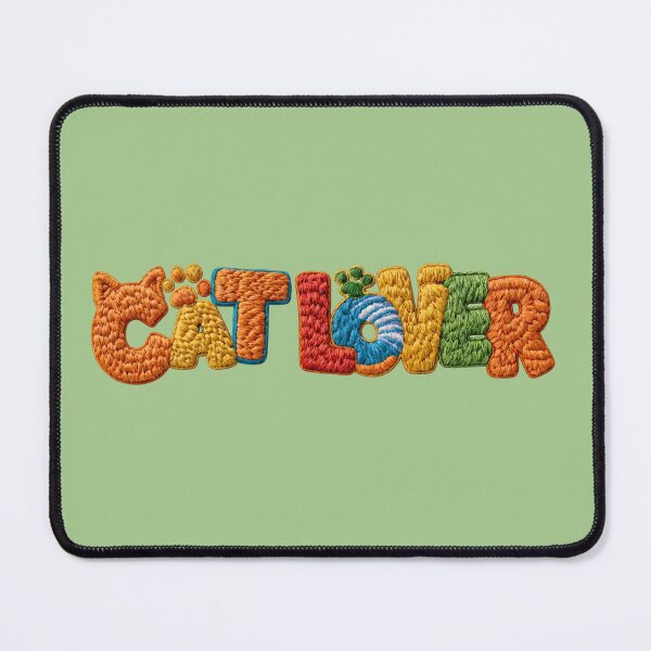 Item preview, Cat Lover Colorful Embroidery Typography designed and sold by MegaNovaArt.