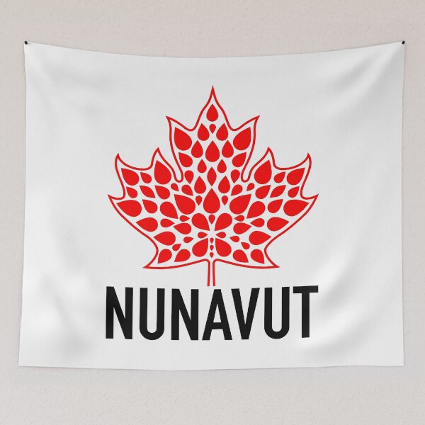 Item preview, NUNAVUT Red Modern Maple Leaf Emblem designed and sold by Great Canadian Collective.