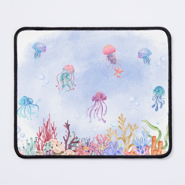 Item preview, Watercolor Pastel Jellyfish Coral Reef Ocean designed and sold by mug&more station.
