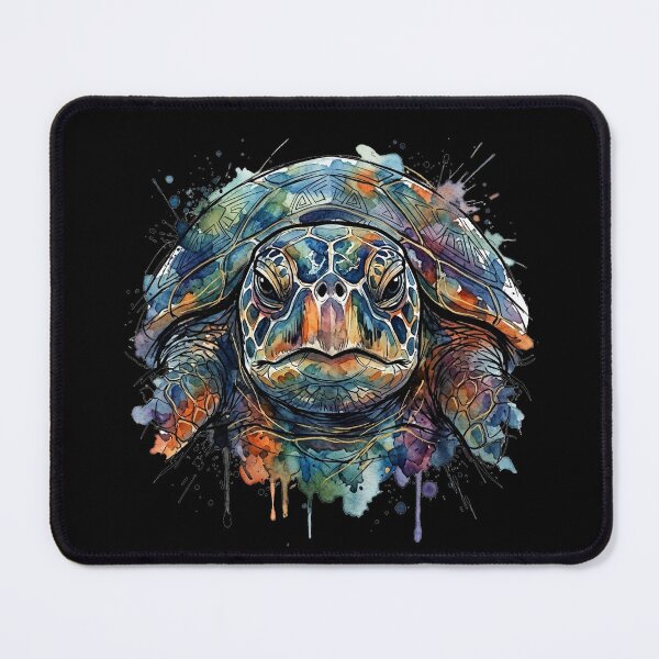 Item preview, Colorful Watercolor Sea Turtle Portrait designed and sold by MarlonOspinaStore.