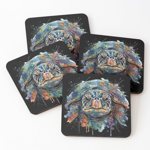 Item preview, Colorful Watercolor Sea Turtle Portrait designed and sold by MarlonOspinaStore.