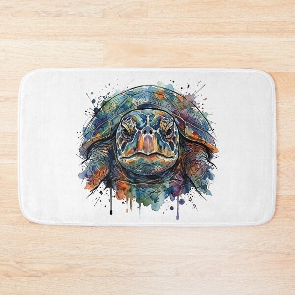 Item preview, Colorful Watercolor Sea Turtle Portrait designed and sold by MarlonOspinaStore.