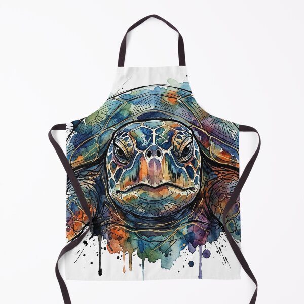 Item preview, Colorful Watercolor Sea Turtle Portrait designed and sold by MarlonOspinaStore.