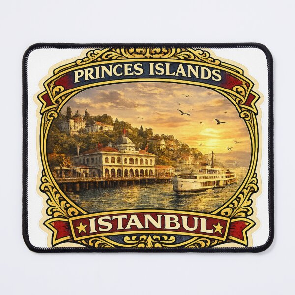 Item preview, Princes Islands Istanbul Vintage Travel Badge Sticker | Buyukada Turkey Souvenir designed and sold by DreamPaw Studio.