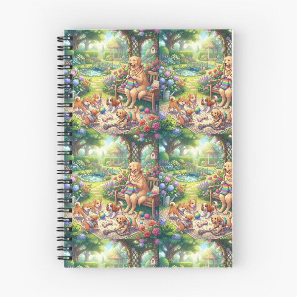 Item preview, Adorable Puppies Playing in a Sunny Garden - Sweet Dog Family Art designed and sold by MemoMetaverse.