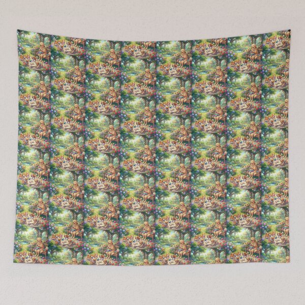 Item preview, Adorable Puppies Playing in a Sunny Garden - Sweet Dog Family Art designed and sold by MemoMetaverse.