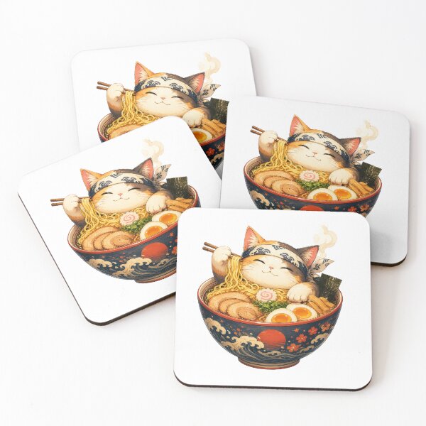 Item preview, Cute Ramen Cat Anime Japanese Noodle Bowl Kawaii Illustration designed and sold by BlackShopps.