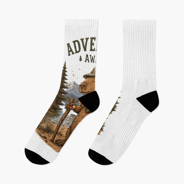 Item preview, Adventure Awaits Bear Hiker | Mountain Explorer Outdoor Adventure Design designed and sold by novaduman.