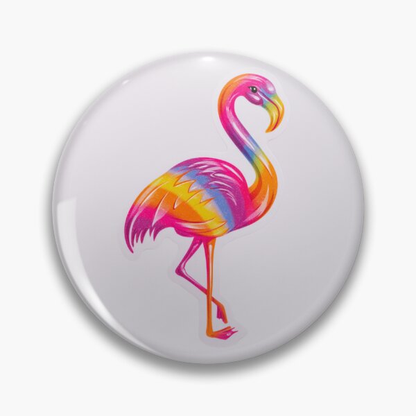 Item preview, Rainbow Flamingo Sticker – Colourful Tropical Design designed and sold by The Digital Compass.