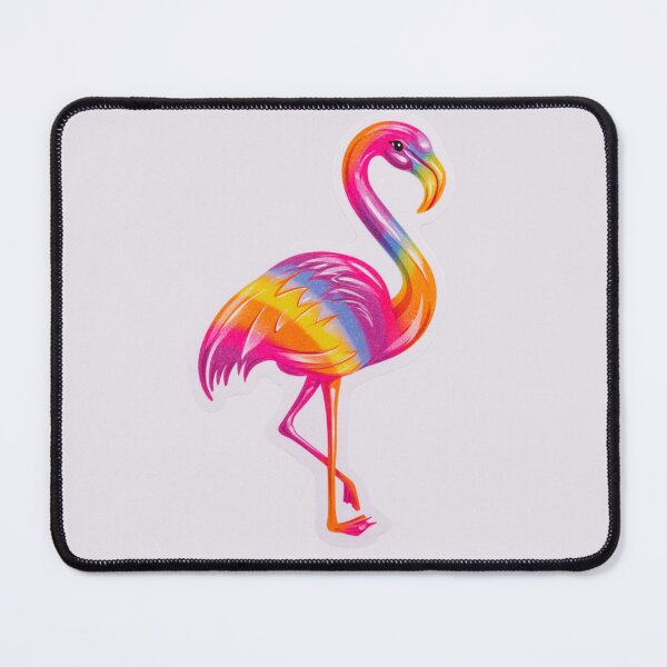 Item preview, Rainbow Flamingo Sticker – Colourful Tropical Design designed and sold by The Digital Compass.