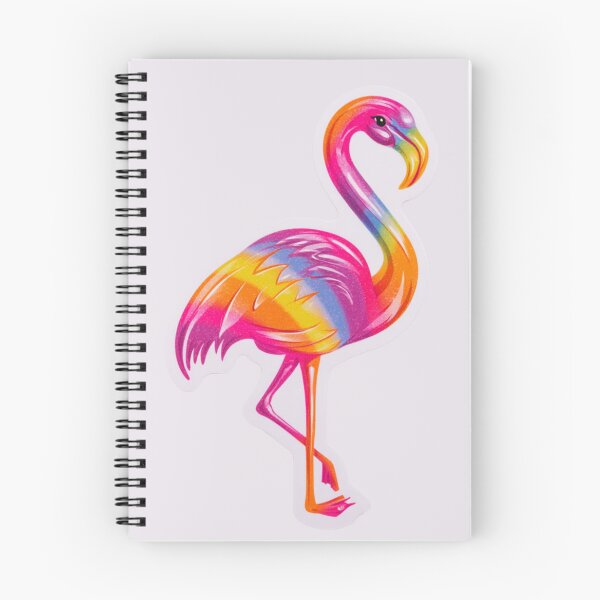 Item preview, Rainbow Flamingo Sticker – Colourful Tropical Design designed and sold by The Digital Compass.