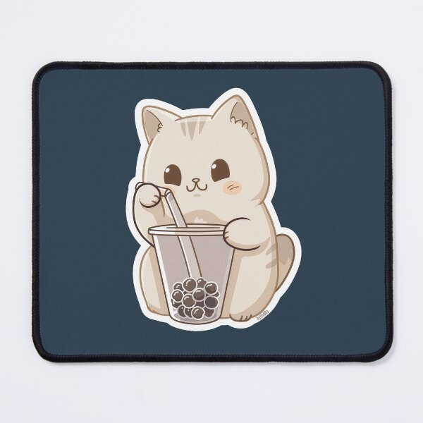 Item preview, Cute Kawaii Cat Drinking Boba Bubble Tea designed and sold by Phongphut.