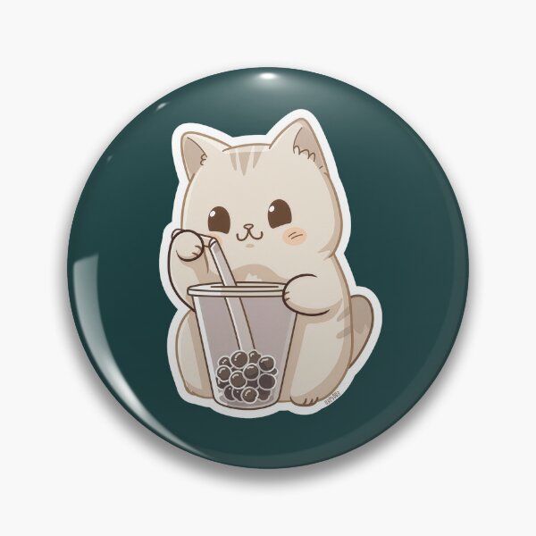 Item preview, Cute Kawaii Cat Drinking Boba Bubble Tea designed and sold by Phongphut.
