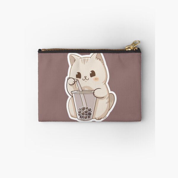 Item preview, Cute Kawaii Cat Drinking Boba Bubble Tea designed and sold by Phongphut.
