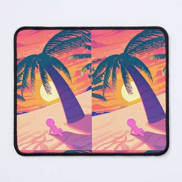Item preview, Illustration - Paradise Landscape at Dusk, Retro-Futuristic Vibe designed and sold by Reverso-Design.
