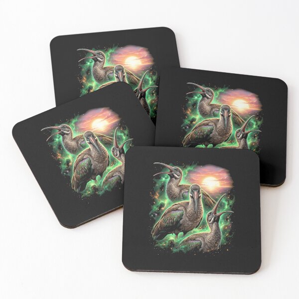 Item preview, Cosmic Hadeda Ibis Birds Green Glow Sunrise Funny designed and sold by d247.