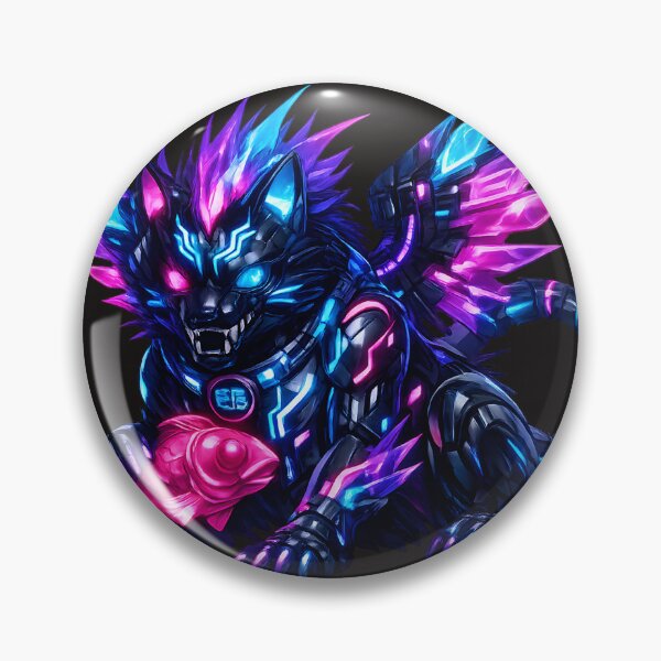 Item preview, Cyberpunk Neon Wolf Kitty designed and sold by Neo Tokio.