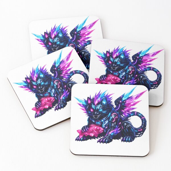 Item preview, Cyberpunk Neon Wolf Kitty designed and sold by Neo Tokio.