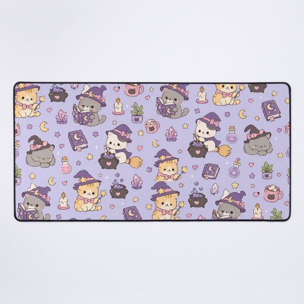 Item preview, Kawaii Witch Cat Magic Pattern designed and sold by Soft Berry Studio.