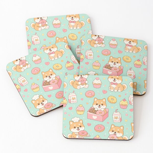 Item preview, Shiba Donut Party Kawaii Pattern designed and sold by Soft Berry Studio.