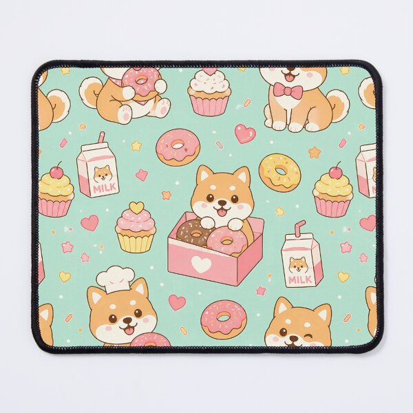 Item preview, Shiba Donut Party Kawaii Pattern designed and sold by Soft Berry Studio.