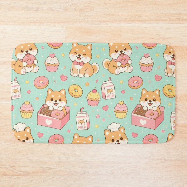 Item preview, Shiba Donut Party Kawaii Pattern designed and sold by Soft Berry Studio.