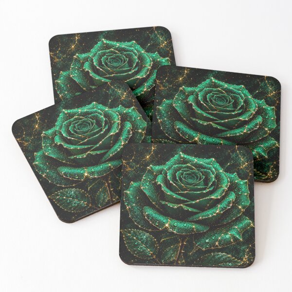 Item preview, Kintsugi - Rose of Emerald and Gold designed and sold by LegademaArt.